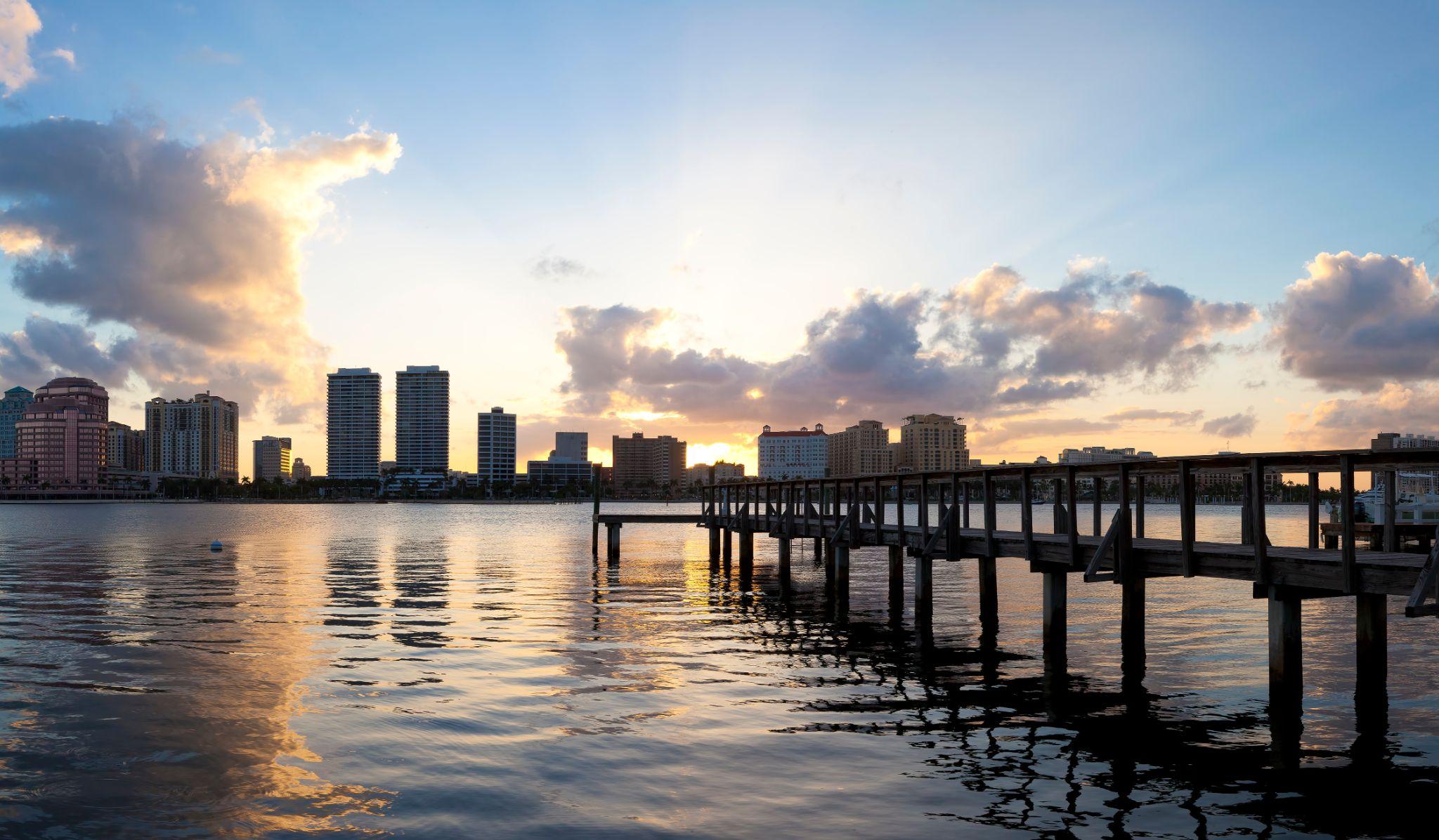 Wooden pier at west palm beach