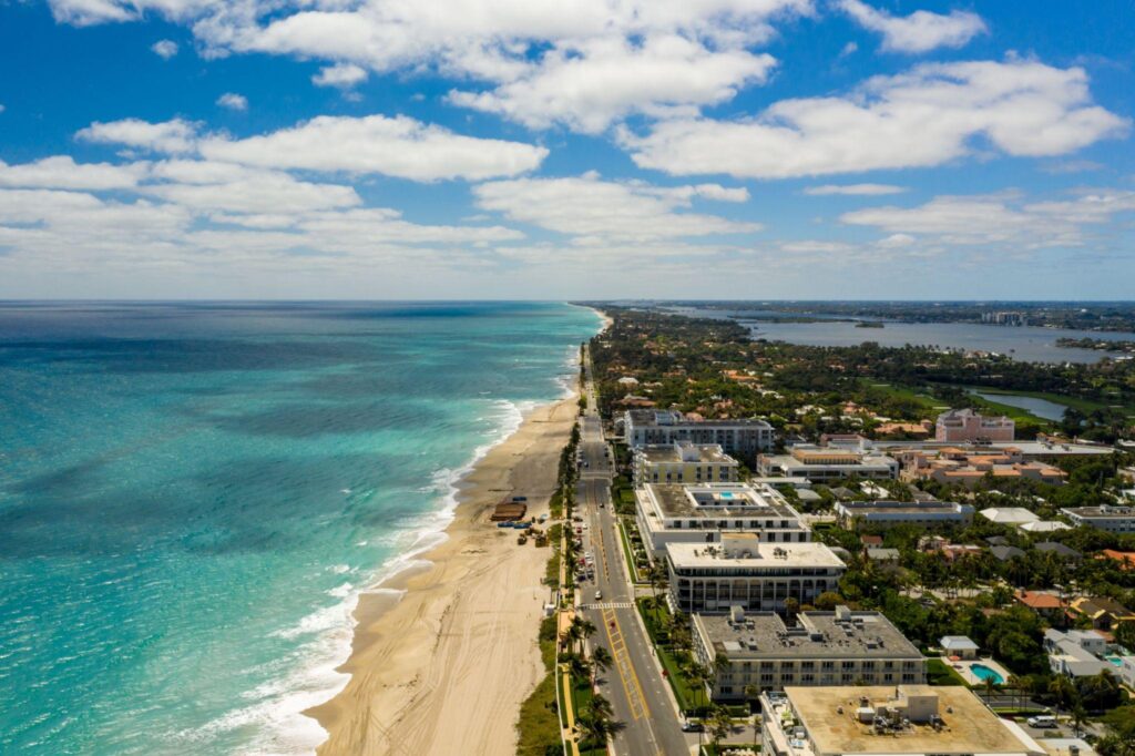 West Palm Beach coastline aerial photo